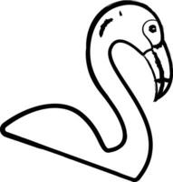 Flamingo Vogel Hand gezeichnet Vektor Illustration