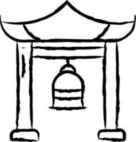 Buddhist Glocke Hand gezeichnet Vektor Illustration