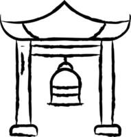 buddist klocka hand dragen vektor illustration