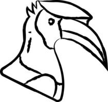 hornbill fågel hand dragen vektor illustration