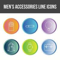 Herrenaccessoires Vektor Icon Set