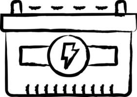 bil batteri hand dragen vektor illustration