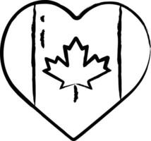 kanada kärlek hand dragen vektor illustration