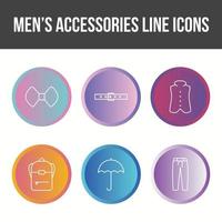 Herrenaccessoires Vektor Icon Set