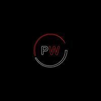 pw kreativ modern brev logotyp design mall vektor