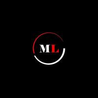 ml kreativ modern brev logotyp design mall vektor