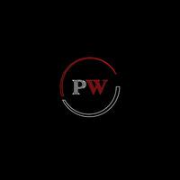 pw kreativ modern Briefe Logo Design Vorlage vektor