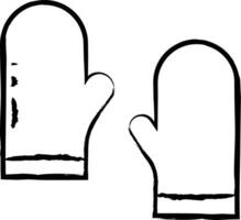 ugn handske hand dragen vektor illustration