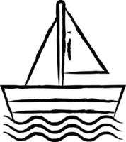 båt hand dragen vektor illustration