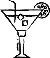 cocktail hand dragen vektor illustration