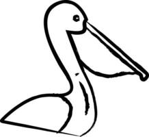 Pelikan Vogel Hand gezeichnet Vektor Illustration