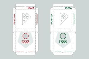 pizza låda design. pizza förpackning design. redo för skriva ut. vektor