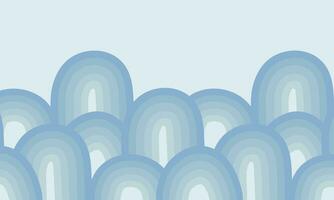Hand gezeichnet Vektor Illustration von abstrakt Pastell- Blau groovig Regenbogen Welle Hintergrund. Vorlage zum Banner, Konzept Design, Sozial Medien, Anzeige, Präsentationen, Poster, Hintergrund, drucken
