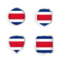 Costa Rica Abzeichen- und Etikettenkollektion vektor
