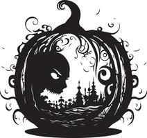 Halloween schwarz Vektor Kunst, Spinne, Hexe , Hut, Geist