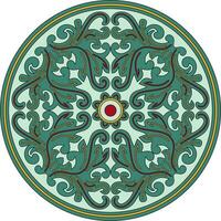Vektor farbig runden uralt byzantinisch Ornament. klassisch Kreis von das östlichen römisch Reich, Griechenland. Muster Motive von Konstantinopel