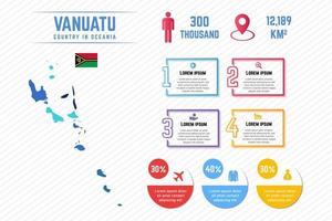 bunte Vanuatu-Karte Infografik-Vorlage vektor