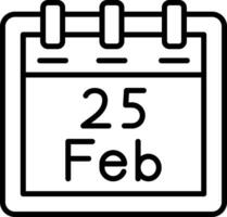 februari 25 vektor ikon