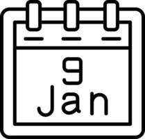 januari 9 vektor ikon