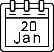 Januar 20 Vektor Symbol