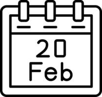 Februar 20 Vektor Symbol