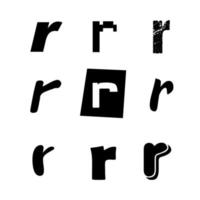 liten bokstav r alfabetdesign vektor