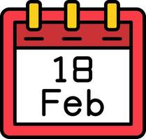 Februar 18 Vektor Symbol