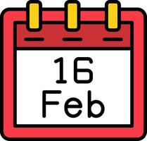 februari 16 vektor ikon