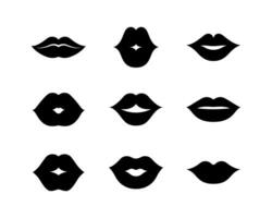 Damen Lippen Vektor isoliert auf Weiß Hintergrund.