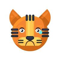 tiger gråter uttryck söt ansikts emoji vektor