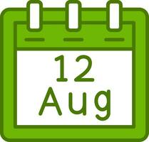 augusti 12 vektor ikon