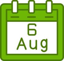 augusti 6 vektor ikon