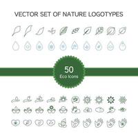 vektor uppsättning av 50 ekologi ikoner