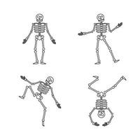 glückliche halloween skelettillustration vektor
