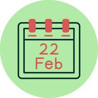 Februar 22 Vektor Symbol