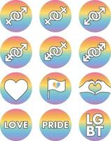 LGBT-Regenbogensymbole. Herz, Liebe, Freiheit, Stolz vektor