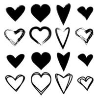 Vektor einstellen von schwarz Herzen auf ein Weiß Hintergrund. das Symbol ist geeignet zum Dekoration zum Valentinstag Tag und andere Design