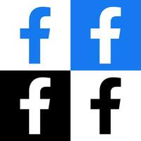 Facebook logotyp - vektor uppsättning samling - svart silhuett form - original- senast blå Färg - isolerat. f ikon för webb sida, mobil app eller skriva ut.