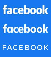 Facebook text logotyp - vektor uppsättning samling - senast blå Färg font - isolerat. original- Facebook namn typ för webb sida, mobil app eller skriva ut material.