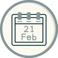 Februar 21 Vektor Symbol