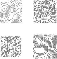topografi mönster fyrkant med klotter design. vågig rader. vektor illustration uppsättning.