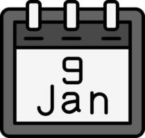 Januar 9 Vektor Symbol