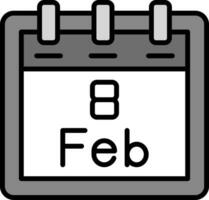 februari 8 vektor ikon