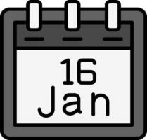 januari 16 vektor ikon