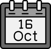 oktober 16 vektor ikon