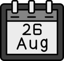 augusti 26 vektor ikon