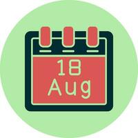 augusti 18 vektor ikon