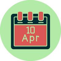 april 10 vektor ikon