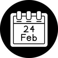 februari 24 vektor ikon