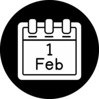 Februar 1 Vektor Symbol
